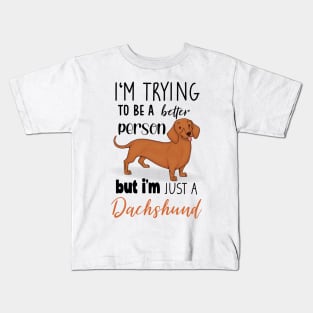 Funny Dachshund Mom Dog Lover Doxie, Cute Wiener Dog Kids T-Shirt